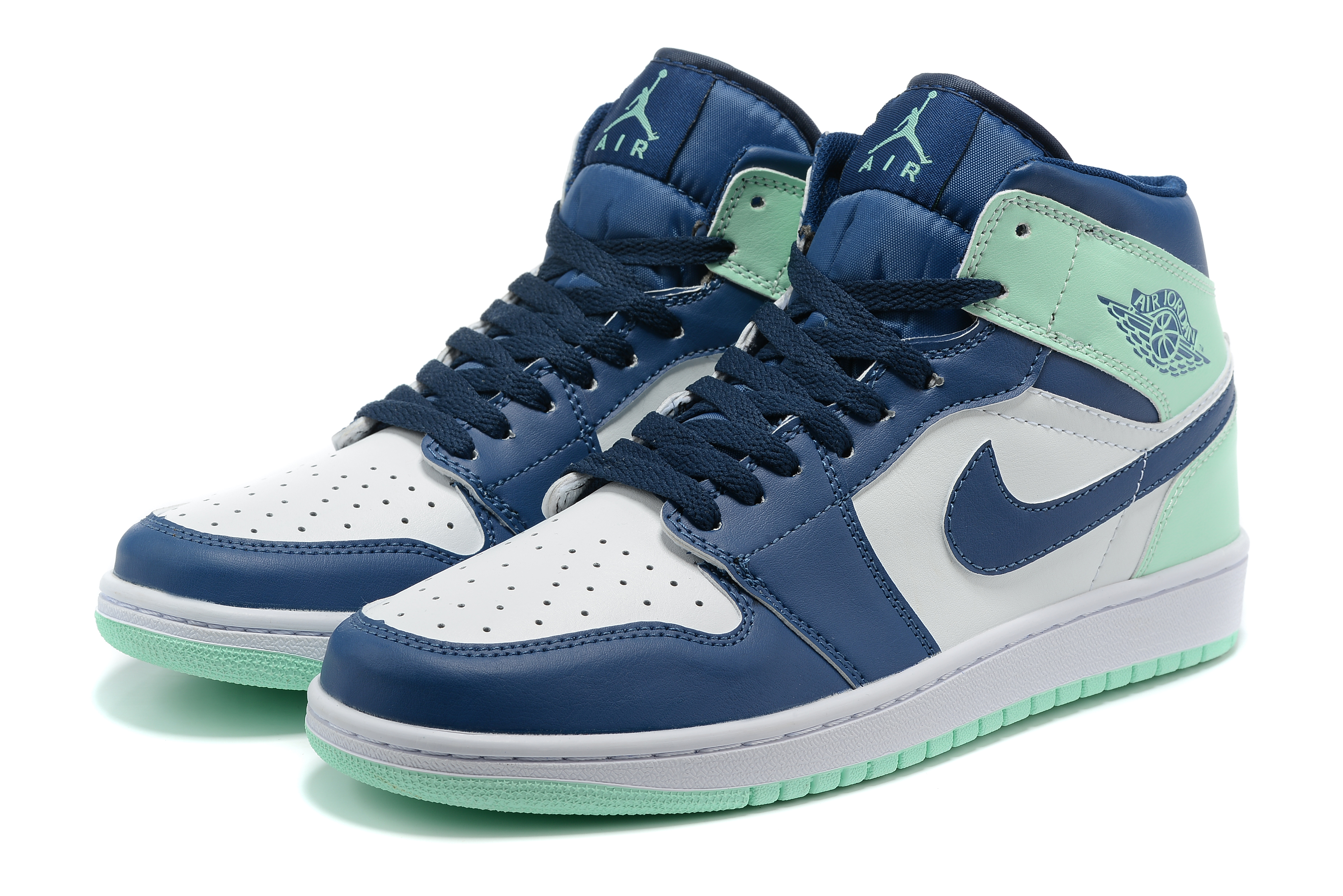 New 2022 Air Jordan 1 Navy Blue White Shoes - Click Image to Close
